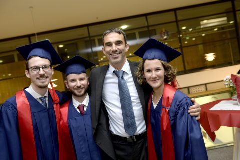 Jens Heidingsfelder, Peter Wehnert, Prof. Dr. Markus Beckmann und Dr. Roya Akhavan (v.l.n.r.)